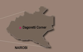 Map of Nairobi showing Dagoretti Corner